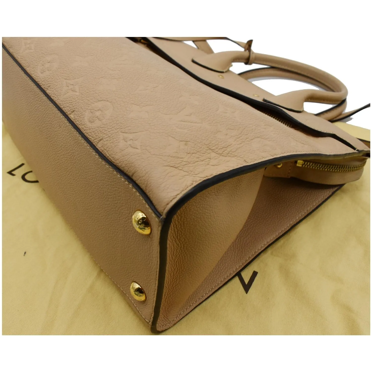 LOUIS VUITTON Pont Neuf MM Monogram Empreinte Leather Shoulder Bag Beige - 20% OFF