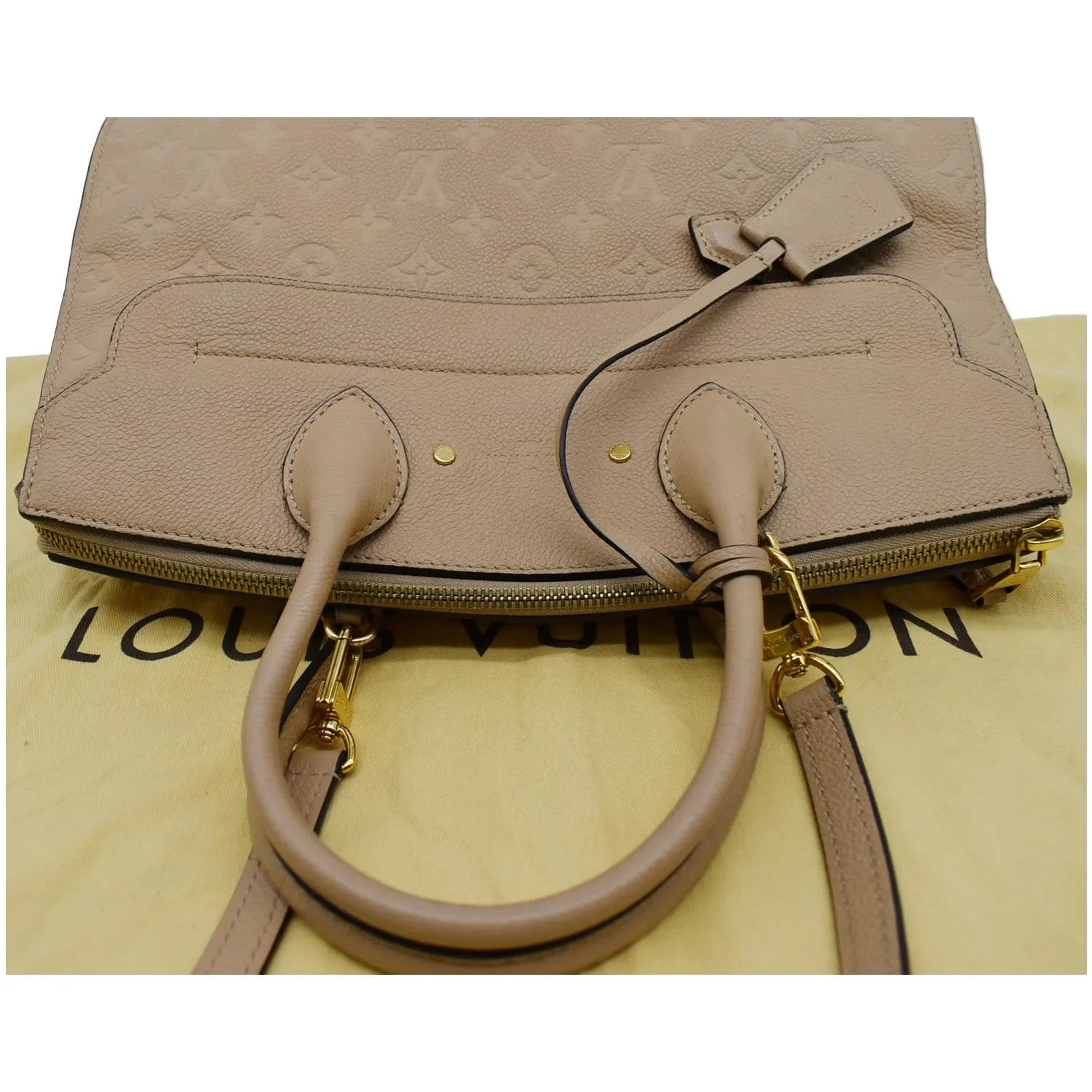 LOUIS VUITTON Pont Neuf MM Monogram Empreinte Leather Shoulder Bag Beige - 20% OFF