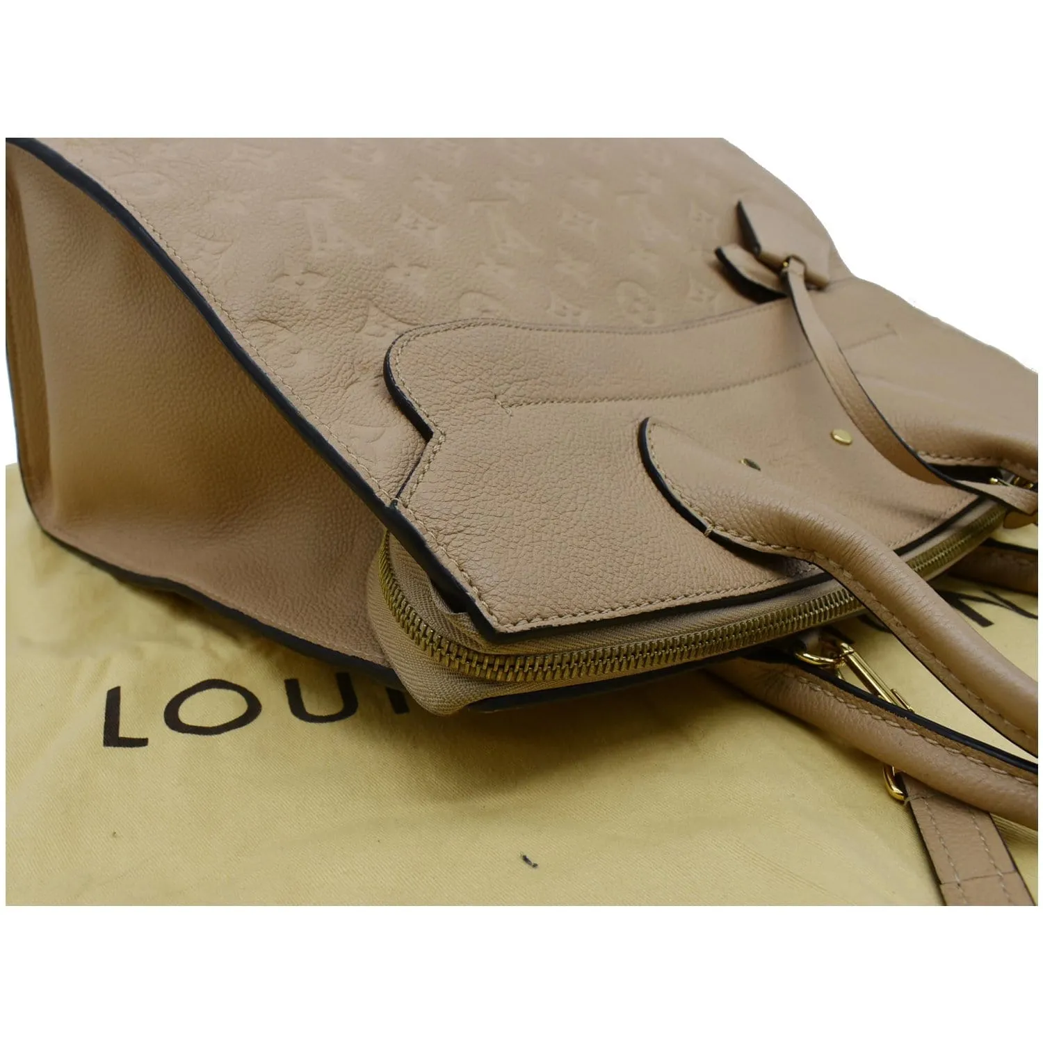 LOUIS VUITTON Pont Neuf MM Monogram Empreinte Leather Shoulder Bag Beige - 20% OFF