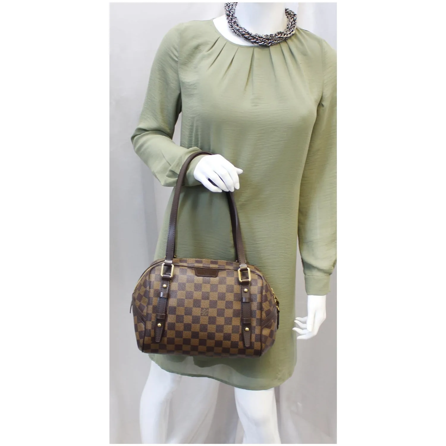 LOUIS VUITTON Rivington PM Damier Ebene Shoulder Bag Brown