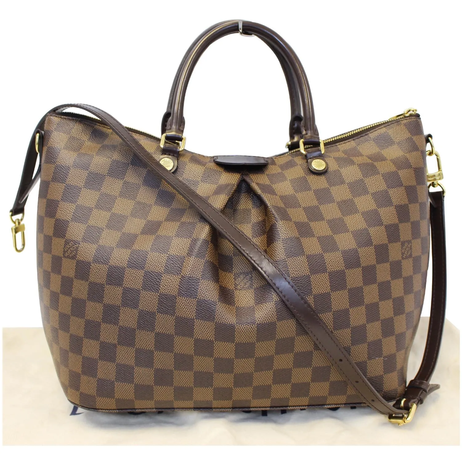 LOUIS VUITTON Siena GM Damier Ebene Shoulder Bag Brown