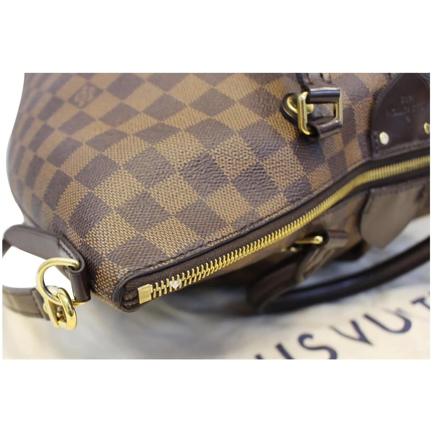 LOUIS VUITTON Siena GM Damier Ebene Shoulder Bag Brown