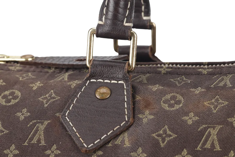 LOUIS VUITTON SPEEDY 30 (M95224) BROWN MINI LIN GOLD HARDWARE WITH DUST COVER