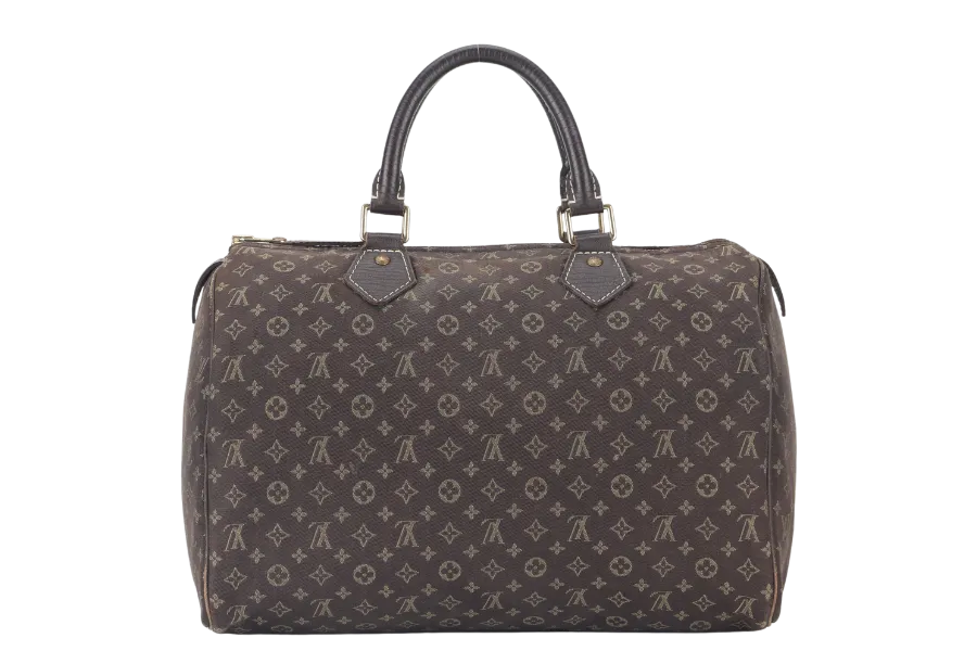 LOUIS VUITTON SPEEDY 30 (M95224) BROWN MINI LIN GOLD HARDWARE WITH DUST COVER
