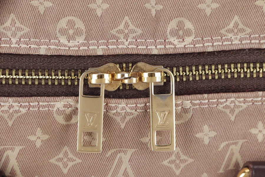 LOUIS VUITTON SPEEDY BANDOULIERE 30 MINI LIN CANVAS GOLD HARDWARE WITH DUST COVER, STRAPS,  LOCK AND KEYS