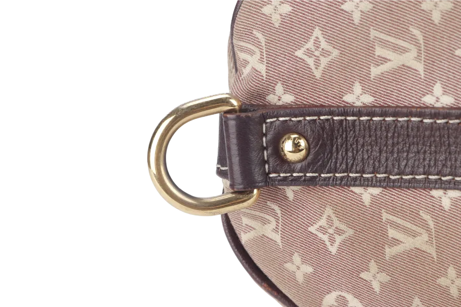 LOUIS VUITTON SPEEDY BANDOULIERE 30 MINI LIN CANVAS GOLD HARDWARE WITH DUST COVER, STRAPS,  LOCK AND KEYS