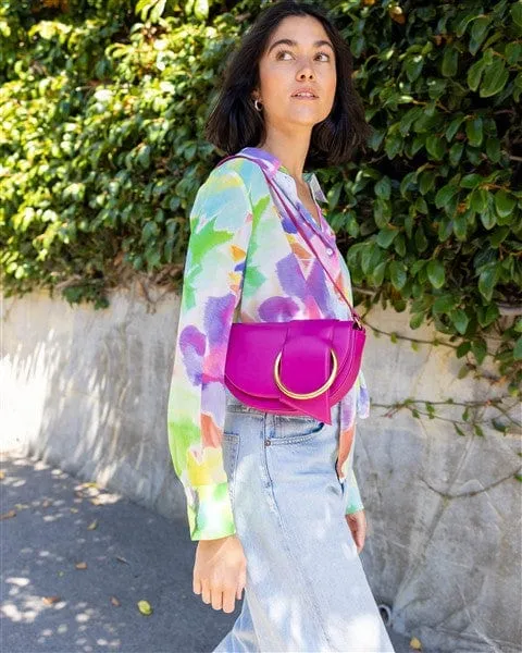 Luna Apple Leather Vegan Shoulder Bag | Silver