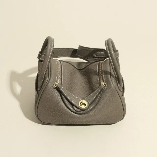 Lychee pattern pillow bag leather handbags