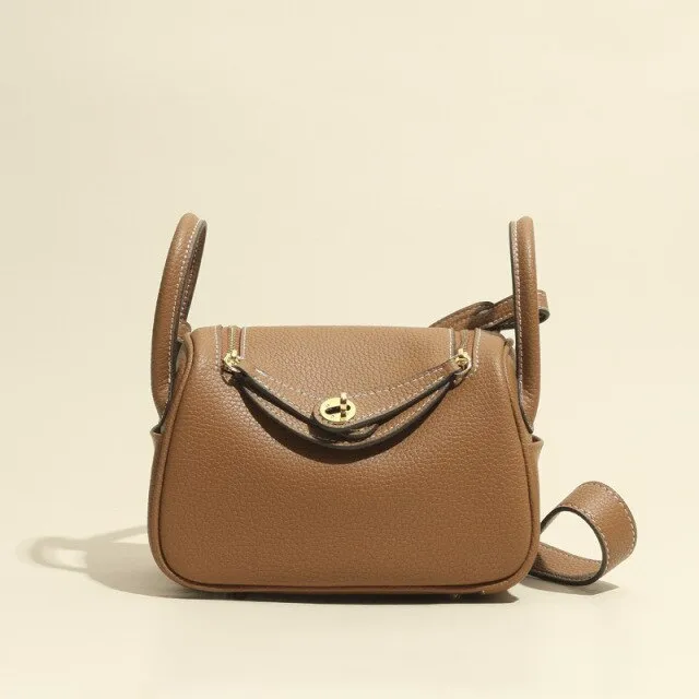 Lychee pattern pillow bag leather handbags