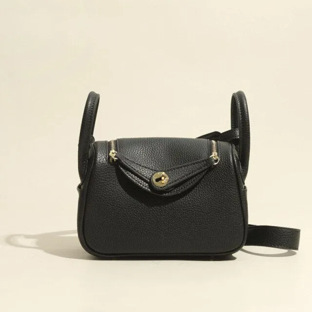 Lychee pattern pillow bag leather handbags