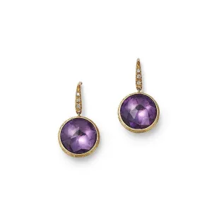 Marco Bicego Jaipur 18k Yellow Gold Amethyst and Diamond Earrings