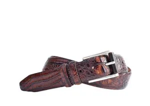 MARTIN DINGMAN HADLEU BABY HORNBACK ALLIGATOR LEATHER BELT - WHISKEY