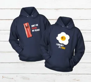Matching Couples Hoodies Bacon and Eggs Funny Sweatshirt