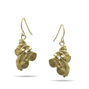MATTE FINISHED GOLD DROP EARRINGS #SE42012GLD (HE5)