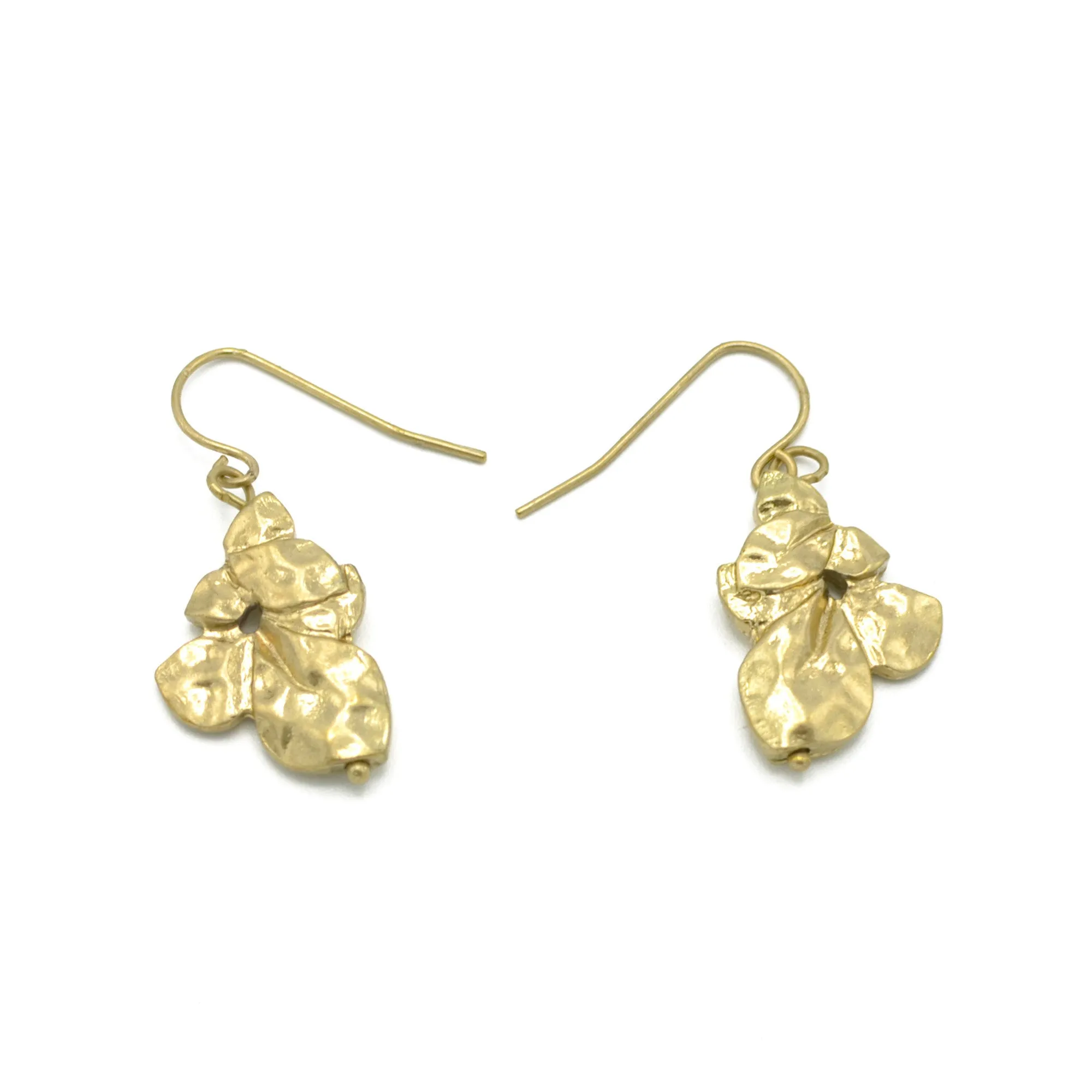 MATTE FINISHED GOLD DROP EARRINGS #SE42012GLD (HE5)