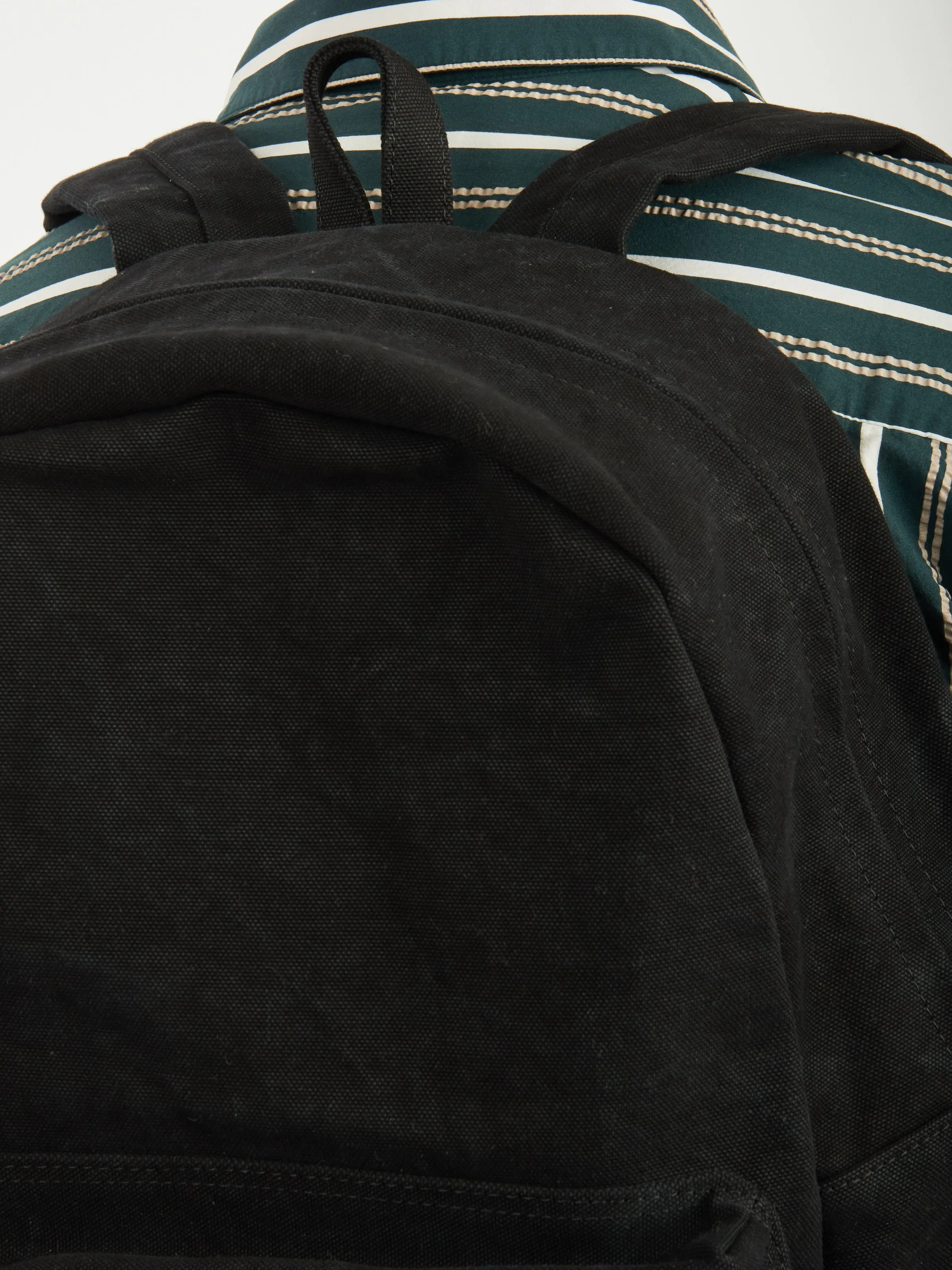 Medium Black Washed Canvas Backpack