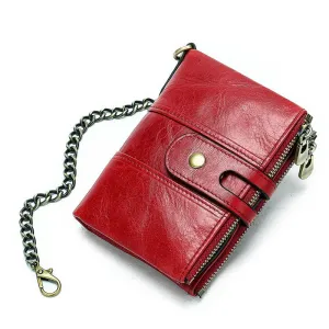 Mens Anti-Theft Multipockets Vintage Leather Wallets