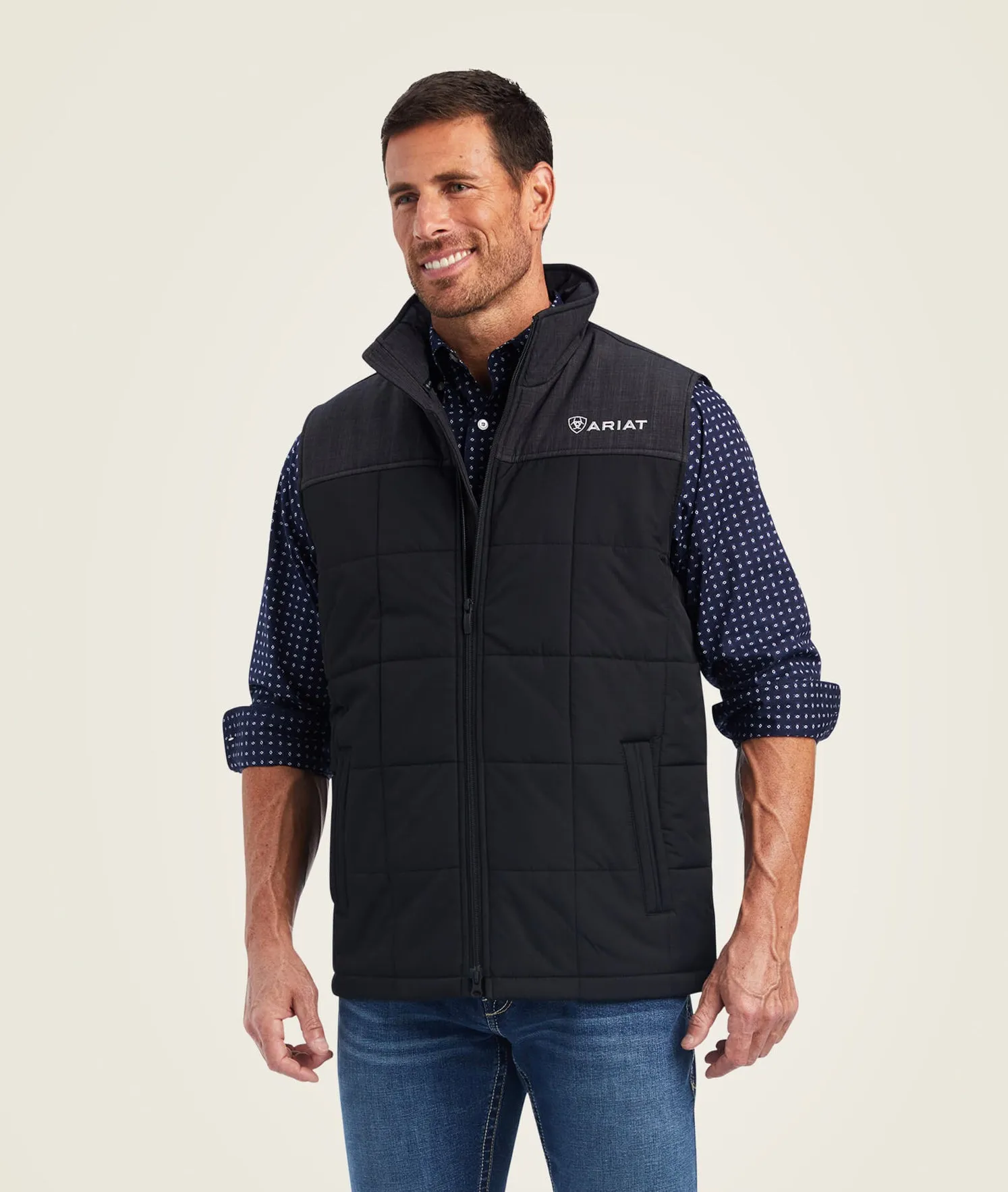 Men’s Ariat Black/Phantom Heather Cruis Insulated Vest