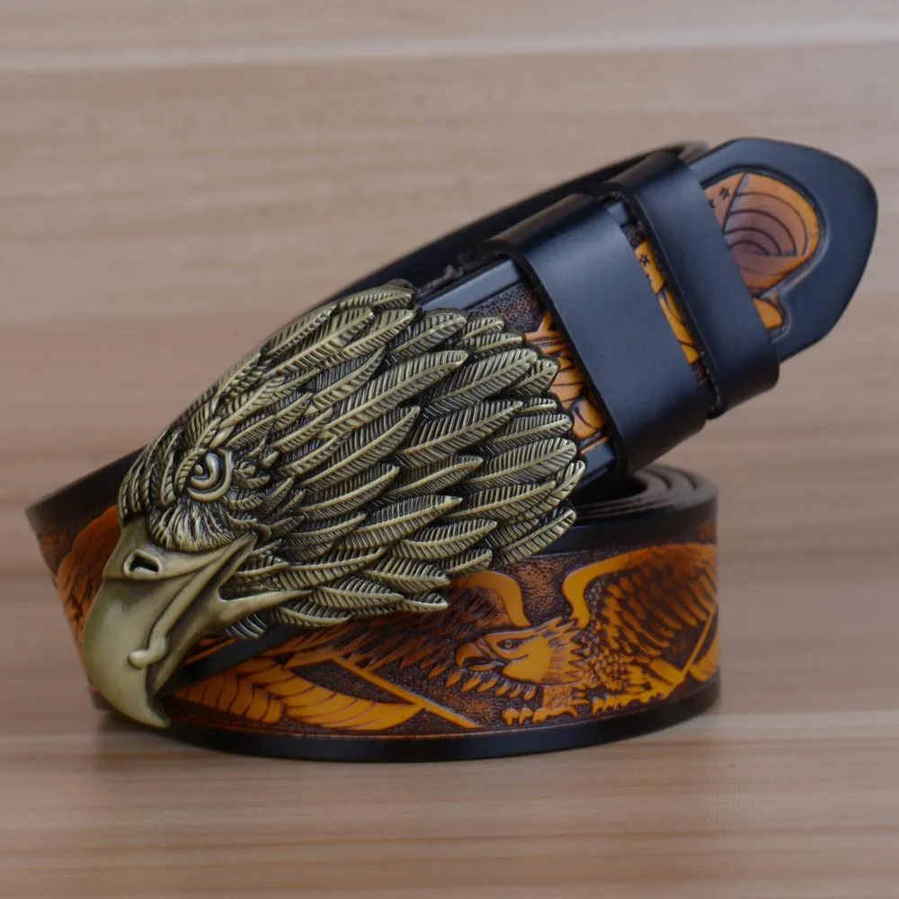 Men's Bald Eagle Leather Belt
