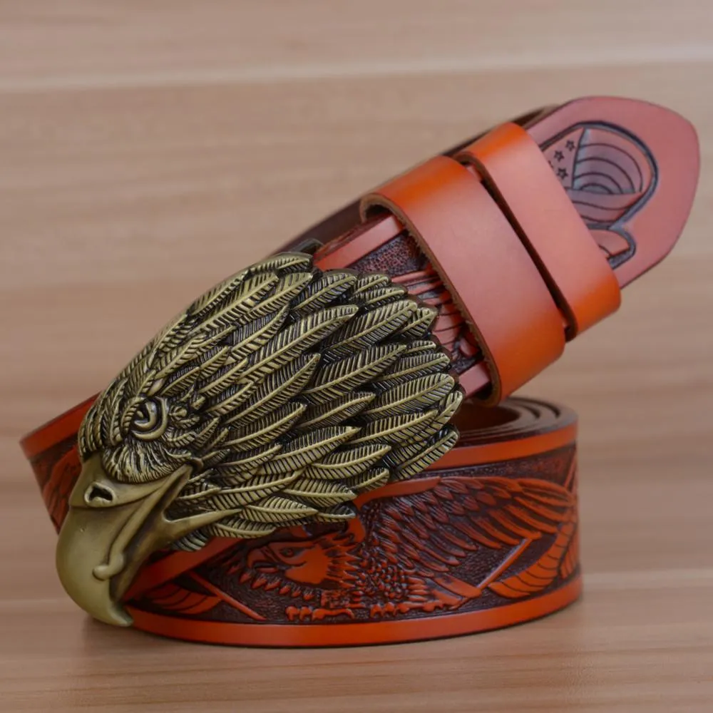 Men's Bald Eagle Leather Belt