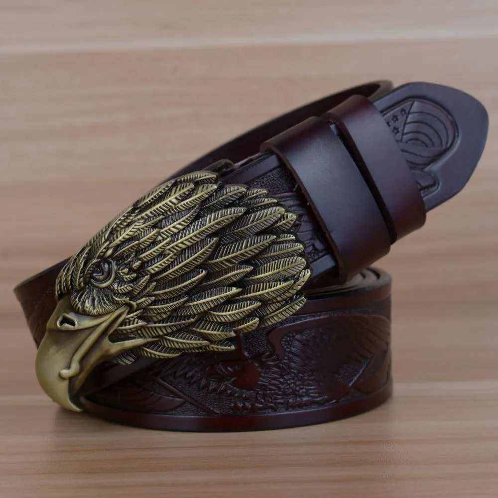Men's Bald Eagle Leather Belt