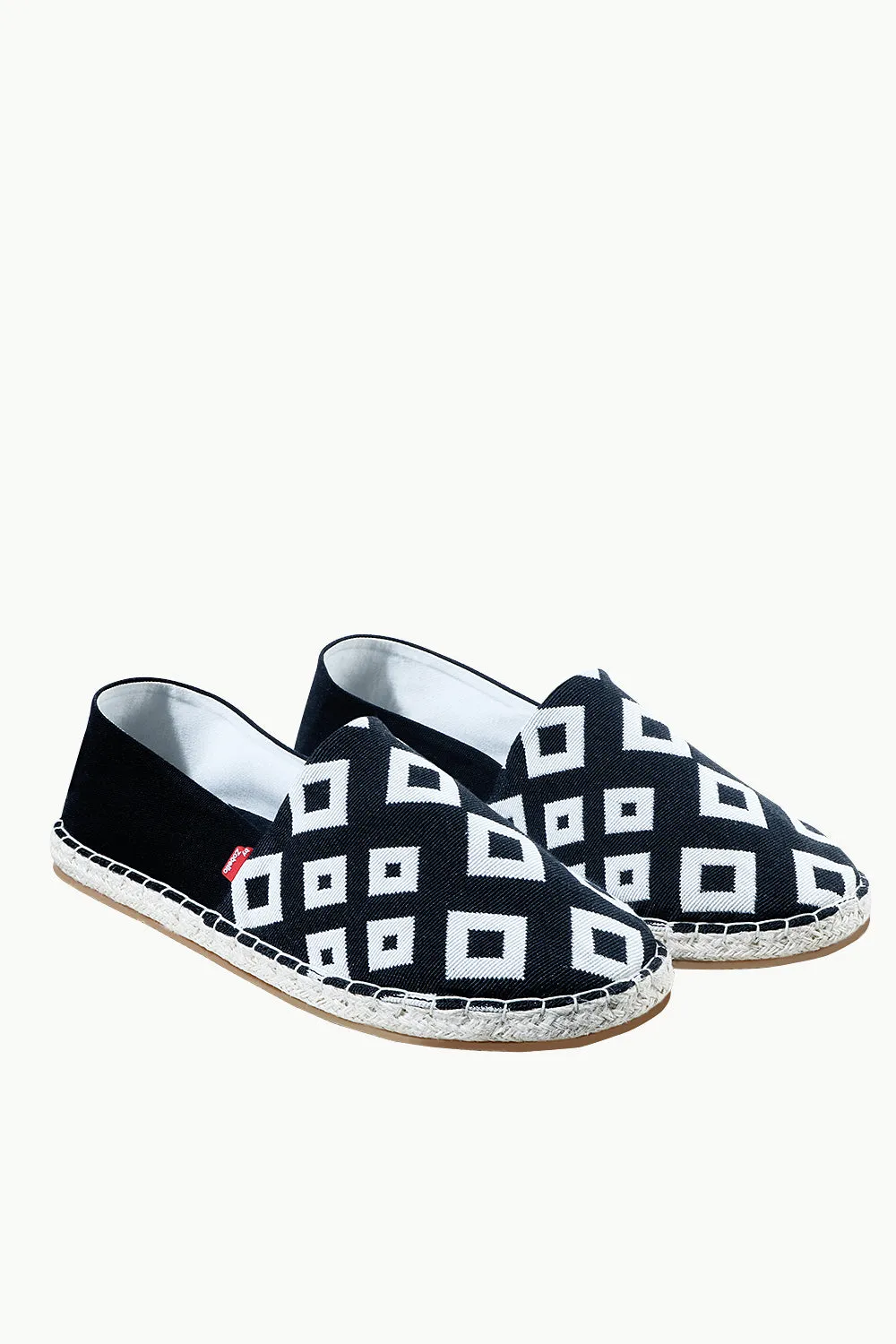 Mens Black n White Aztec Espadrilles