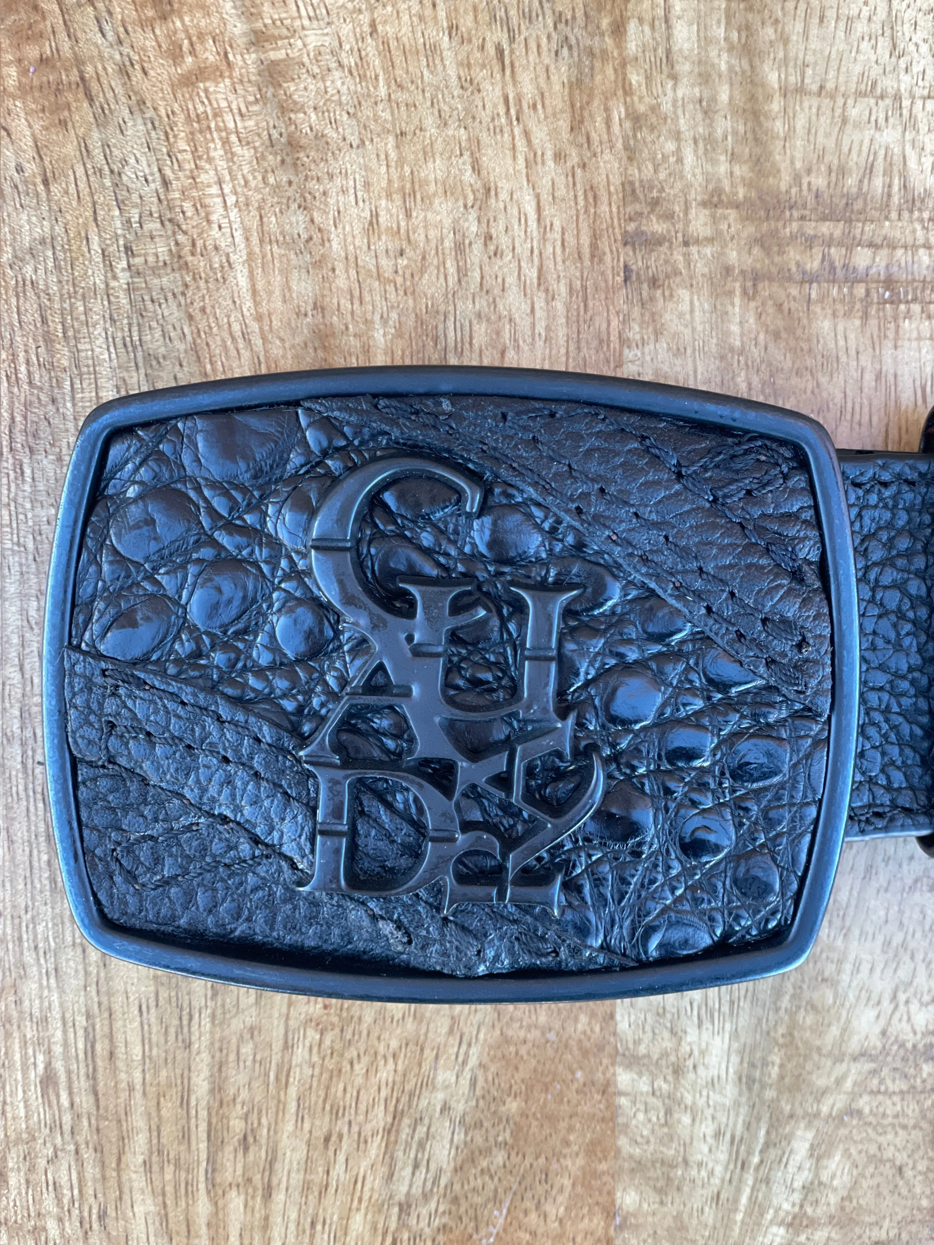 Men’s Cuadral Black Caiman high exotic leather western belt