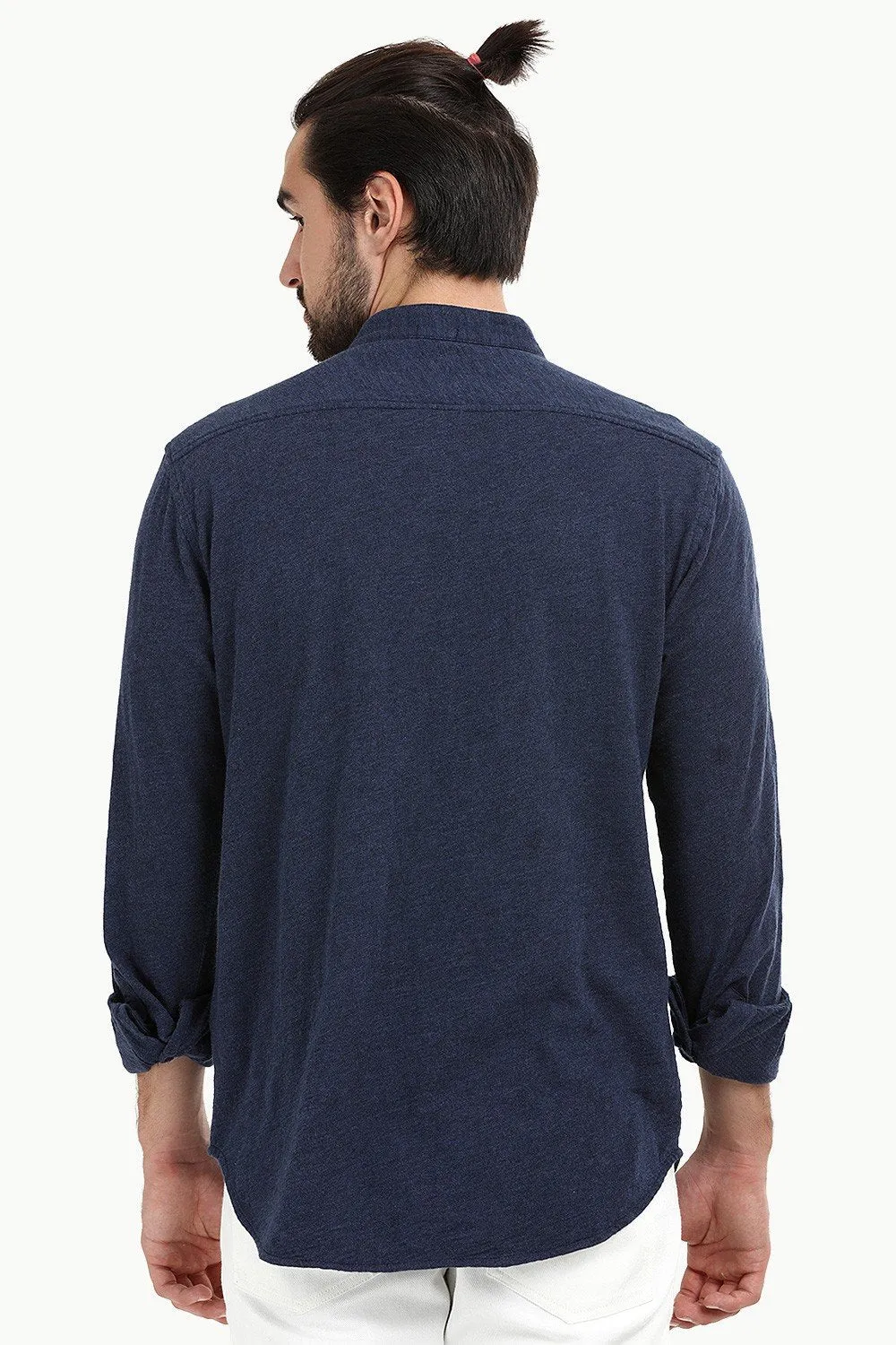 Men's Heather Navy Knit Shirt
