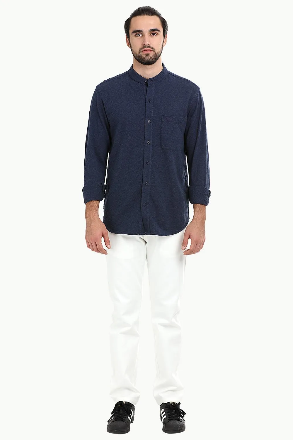 Men's Heather Navy Knit Shirt
