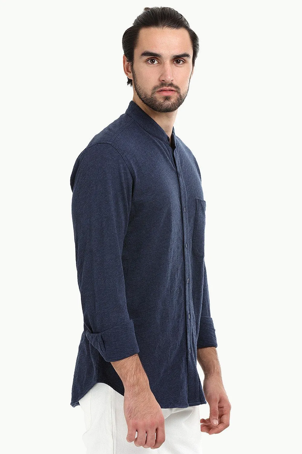 Men's Heather Navy Knit Shirt