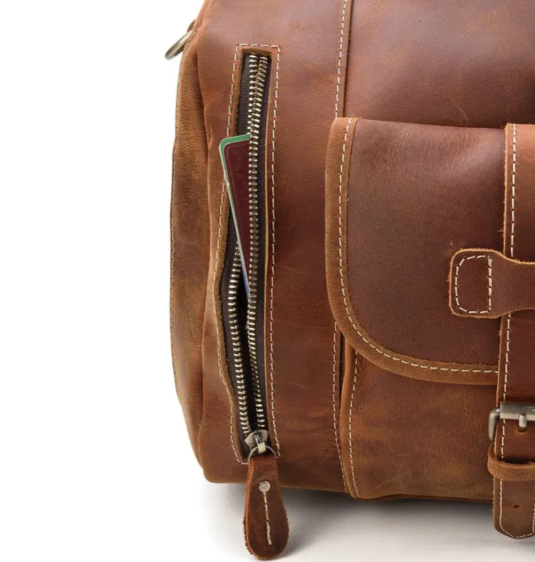 Men's Leather Weekend Bag | chichen itza