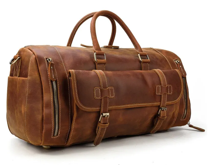 Men's Leather Weekend Bag | chichen itza