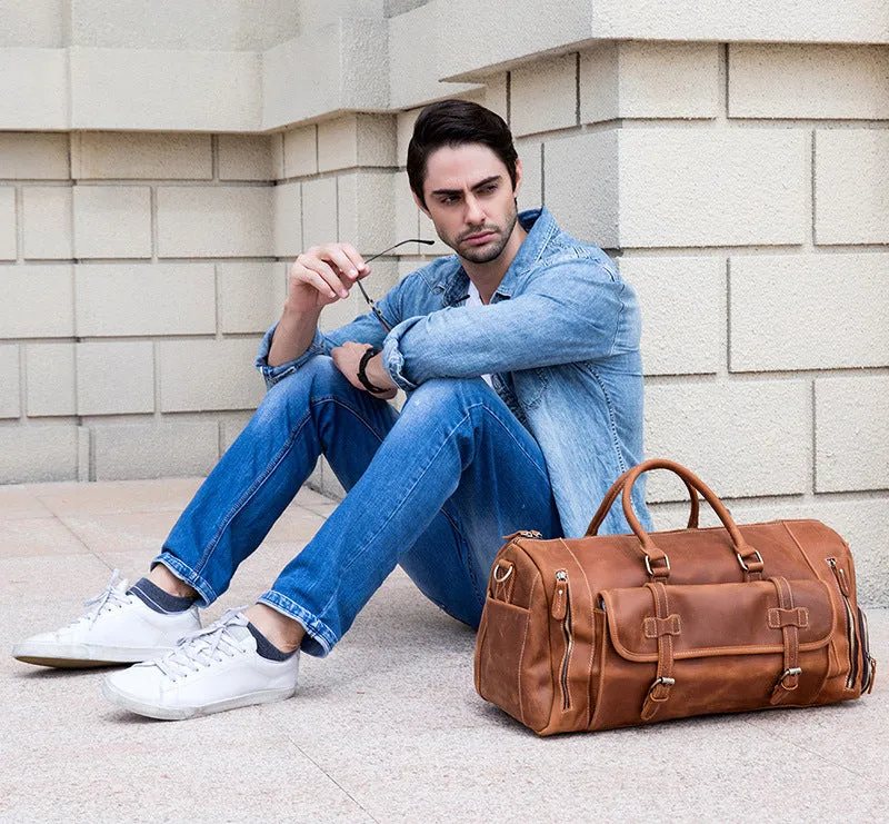 Men's Leather Weekend Bag | chichen itza