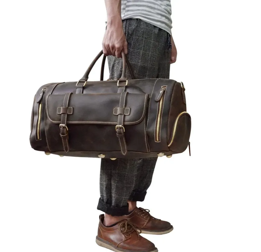 Men's Leather Weekend Bag | chichen itza