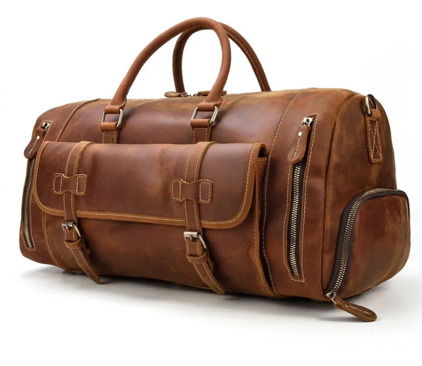 Men's Leather Weekend Bag | chichen itza