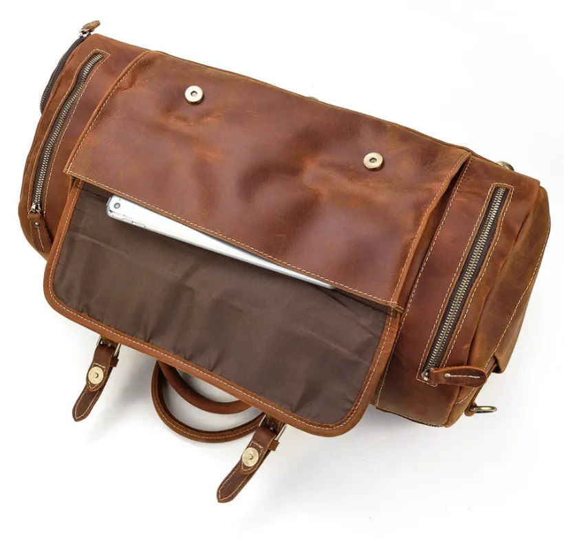 Men's Leather Weekend Bag | chichen itza