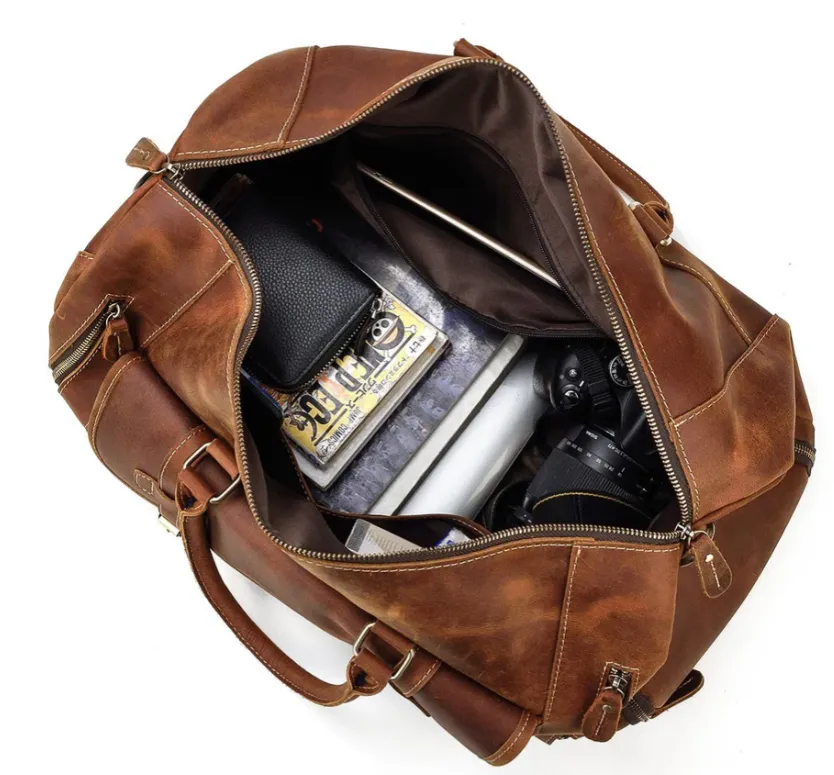 Men's Leather Weekend Bag | chichen itza