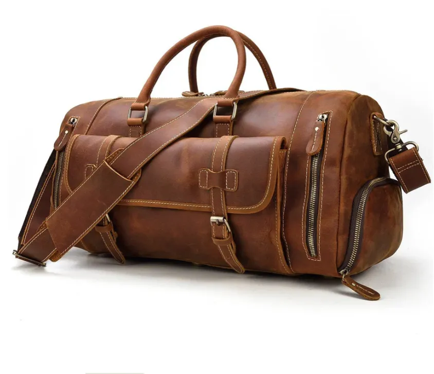 Men's Leather Weekend Bag | chichen itza
