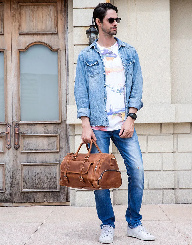 Men's Leather Weekend Bag | chichen itza