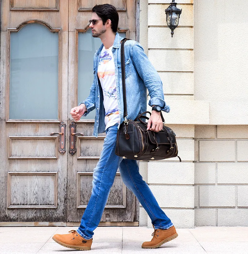 Men's Leather Weekend Bag | chichen itza