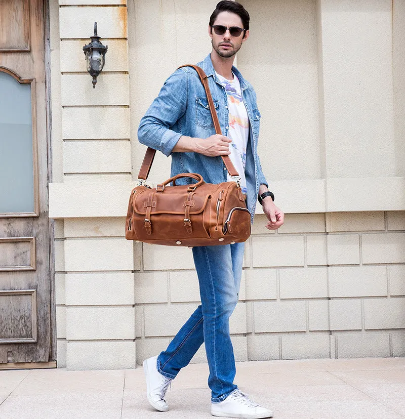 Men's Leather Weekend Bag | chichen itza