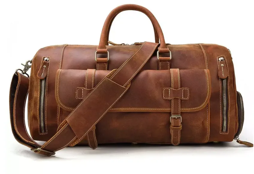 Men's Leather Weekend Bag | chichen itza