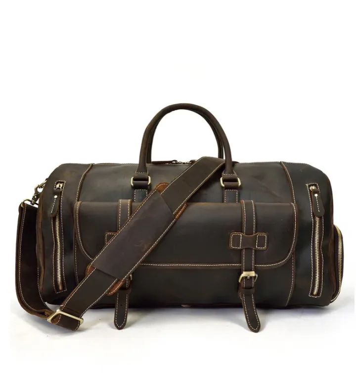 Men's Leather Weekend Bag | chichen itza
