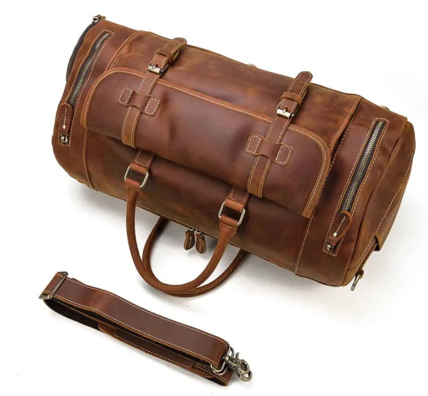 Men's Leather Weekend Bag | chichen itza
