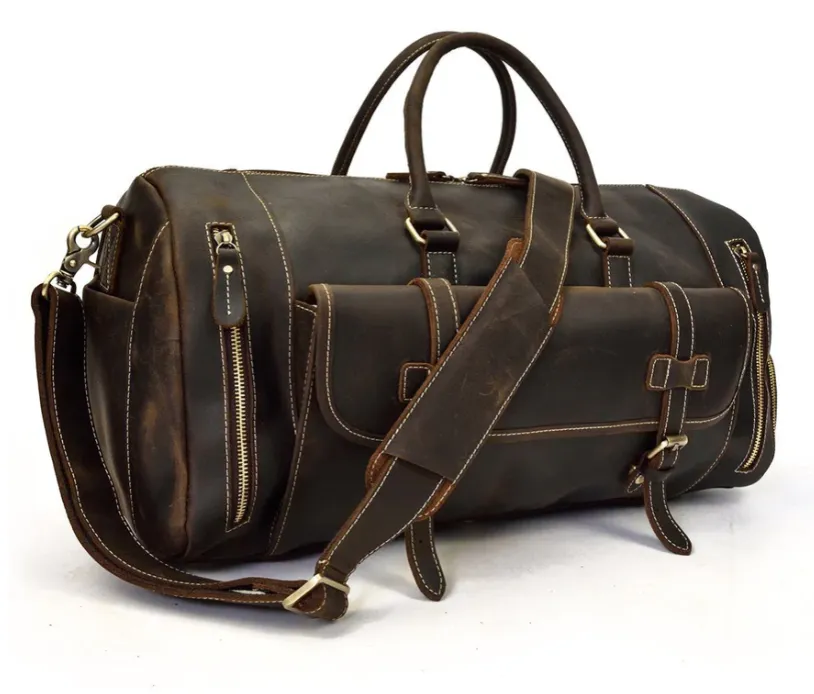 Men's Leather Weekend Bag | chichen itza