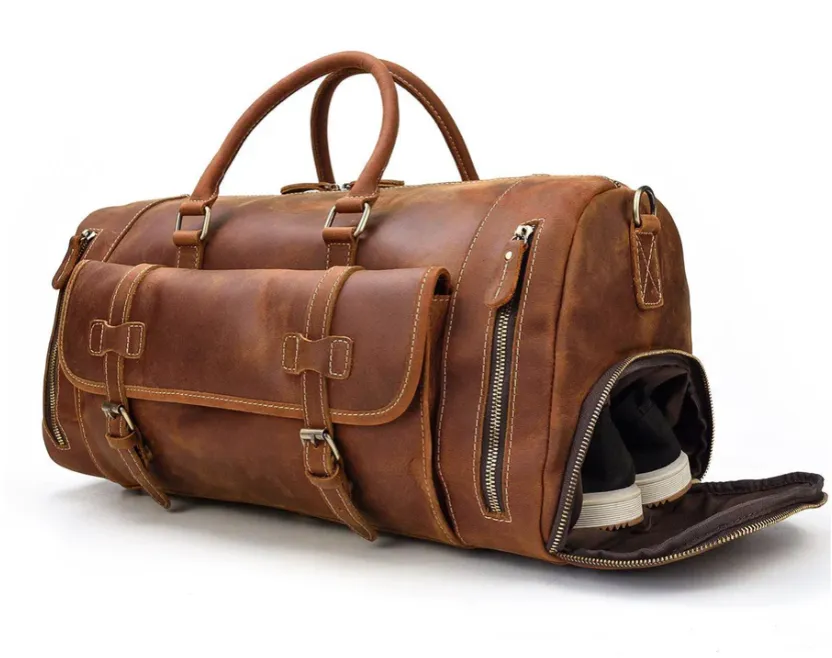Men's Leather Weekend Bag | chichen itza