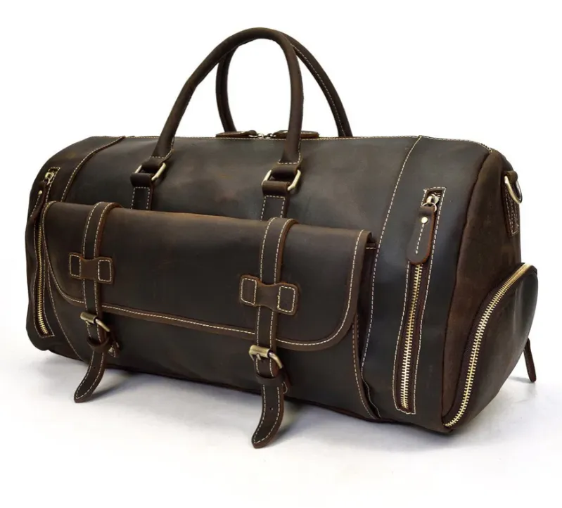 Men's Leather Weekend Bag | chichen itza