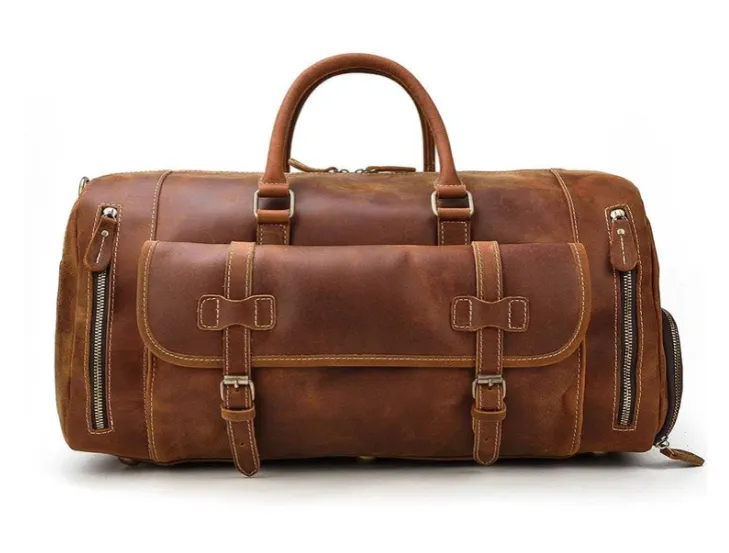 Men's Leather Weekend Bag | chichen itza