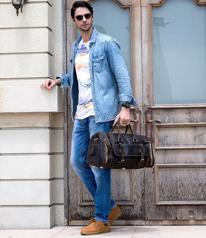Men's Leather Weekend Bag | chichen itza