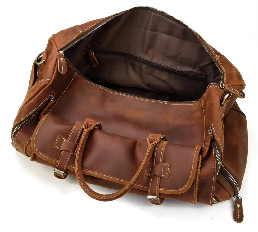 Men's Leather Weekend Bag | chichen itza